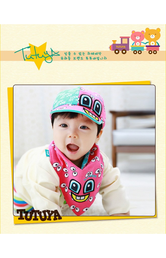 เซ็ตหมวกแก๊ปเด็กพร้อมผ้าพันคอลายการ์ตูนอารมณ์ดี TUTUYA