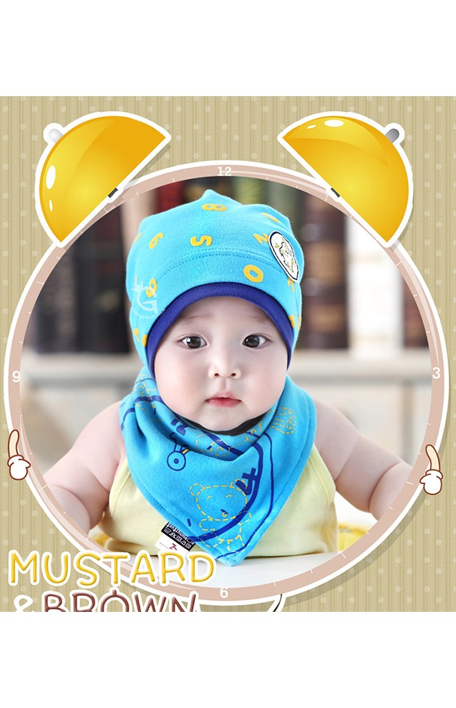 เซ็ตหมวกพร้อมผ้ากันเปื้อนรูปตัวเลขและนาฬิกา
