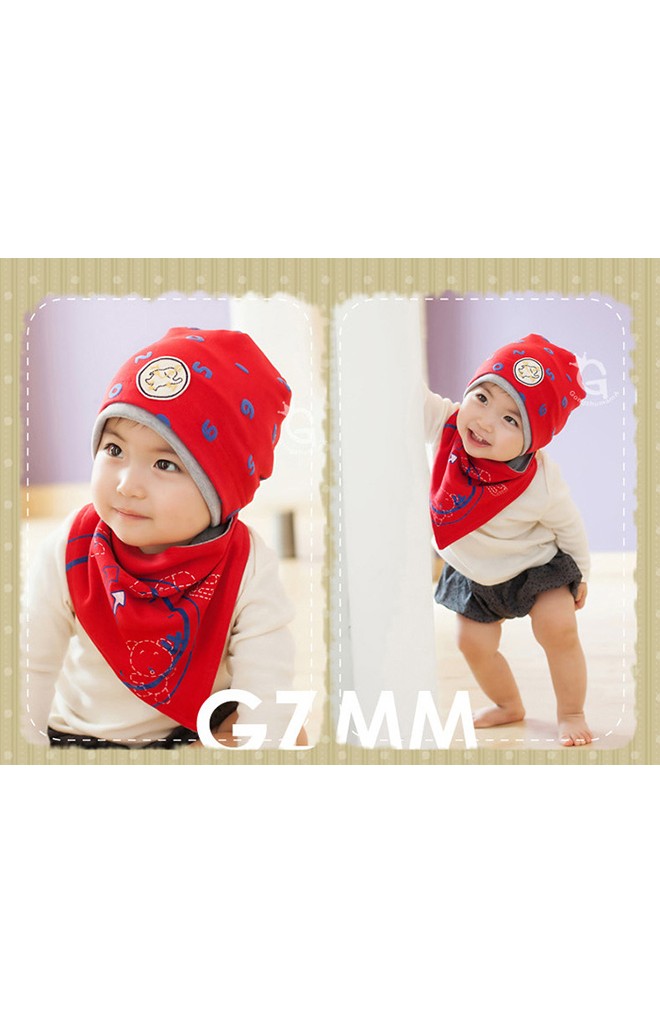 เซ็ตหมวกพร้อมผ้ากันเปื้อนรูปตัวเลขและนาฬิกา
