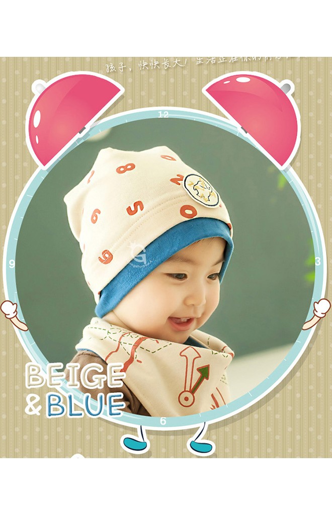เซ็ตหมวกพร้อมผ้ากันเปื้อนรูปตัวเลขและนาฬิกา