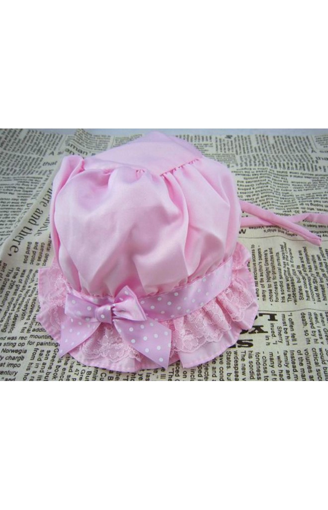 หมวกเด็กหญิงสวยหวาน คาดโบว์ลายจุด