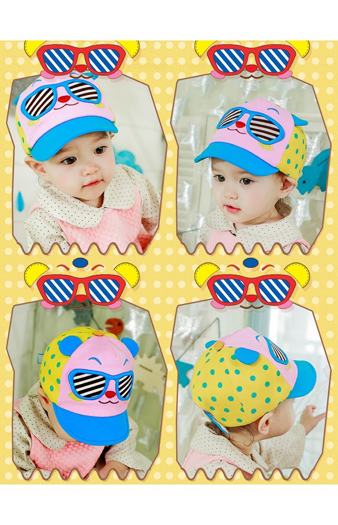 หมวกแก๊ปเด็กรูปหมีใส่แว่นตา Lemonkid