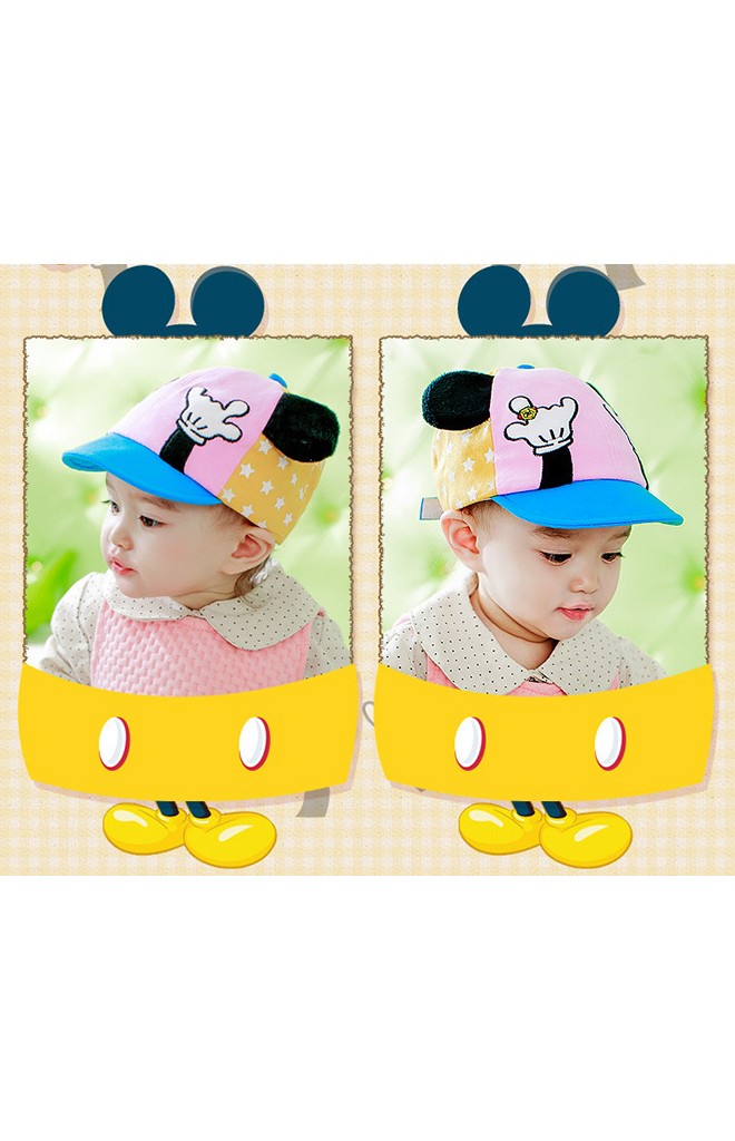 หมวกแก๊ปมิกกี้ ด้านหน้ารูปมือ แต่งหูใหญ่ Lemonkid