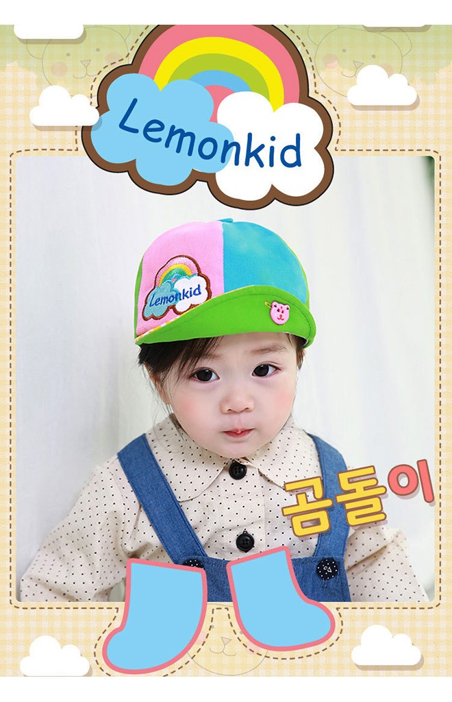 หมวกแก๊ปสลับสี ปีกหมวกลายชิโนริ พับขึ้นด้านข้างเก๋ๆ Lemonkid