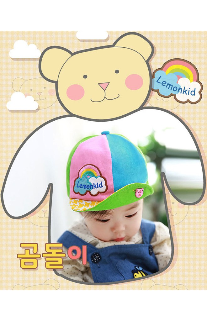 หมวกแก๊ปสลับสี ปีกหมวกลายชิโนริ พับขึ้นด้านข้างเก๋ๆ Lemonkid