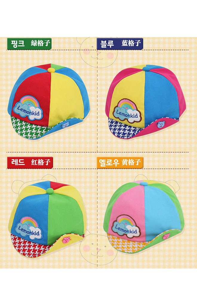 หมวกแก๊ปสลับสี ปีกหมวกลายชิโนริ พับขึ้นด้านข้างเก๋ๆ Lemonkid
