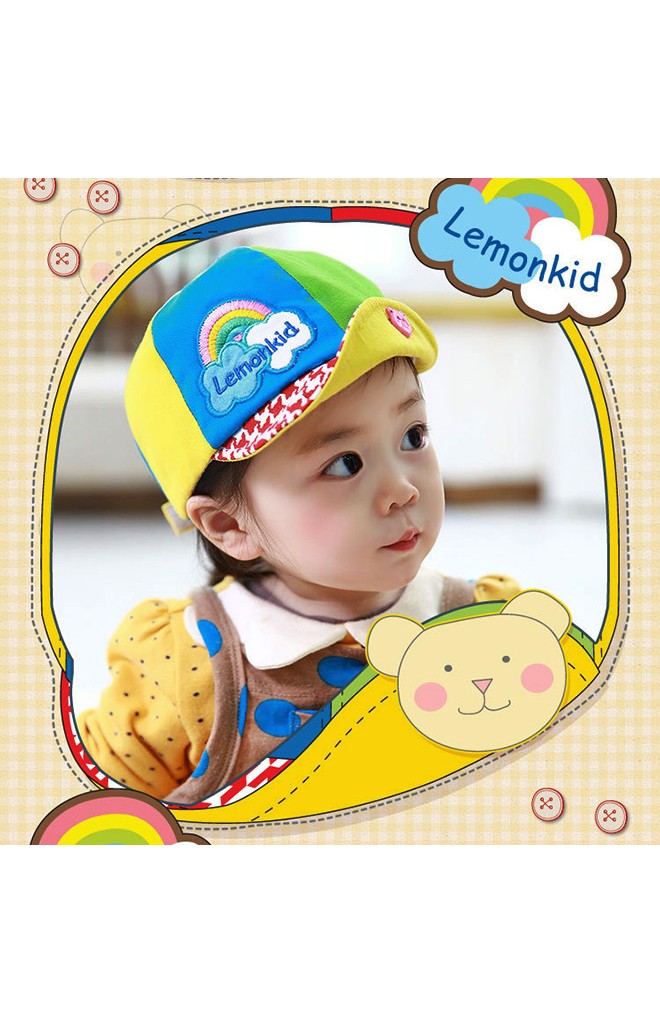 หมวกแก๊ปสลับสี ปีกหมวกลายชิโนริ พับขึ้นด้านข้างเก๋ๆ Lemonkid