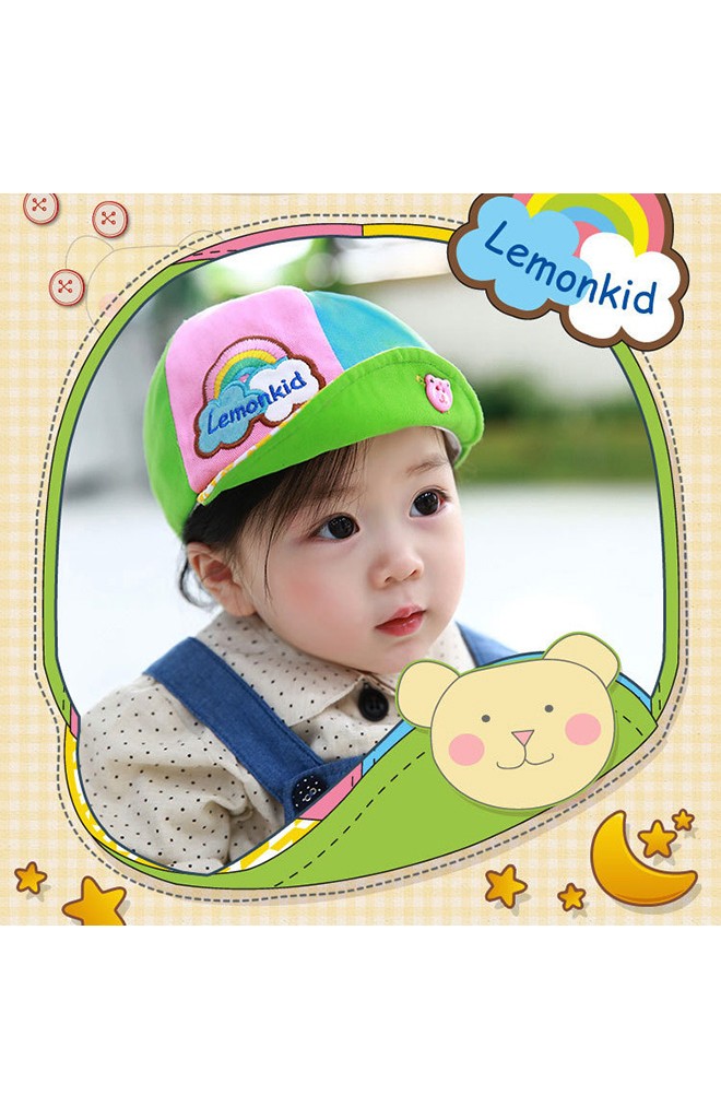 หมวกแก๊ปสลับสี ปีกหมวกลายชิโนริ พับขึ้นด้านข้างเก๋ๆ Lemonkid