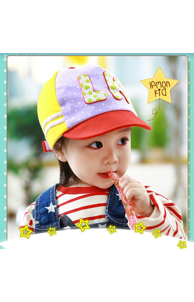 หมวกแก๊ปเด็ก แต่งอักษร LK Lemonkid