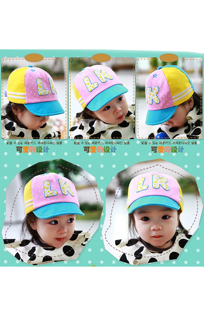 หมวกแก๊ปเด็ก แต่งอักษร LK Lemonkid
