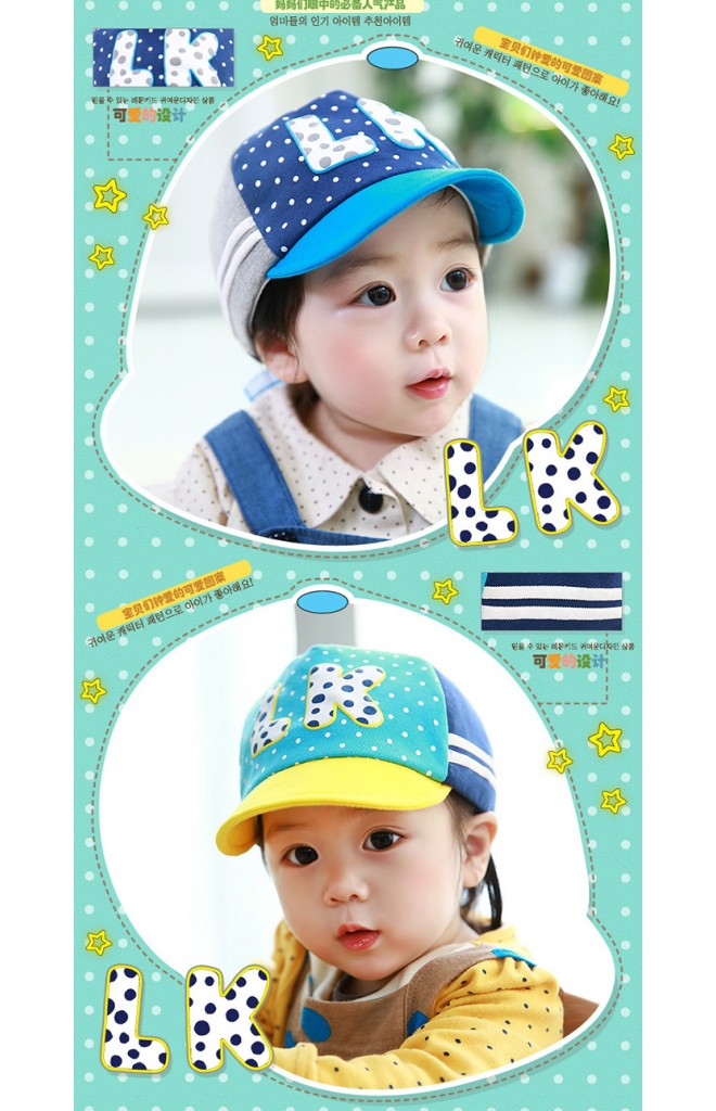 หมวกแก๊ปเด็ก แต่งอักษร LK Lemonkid