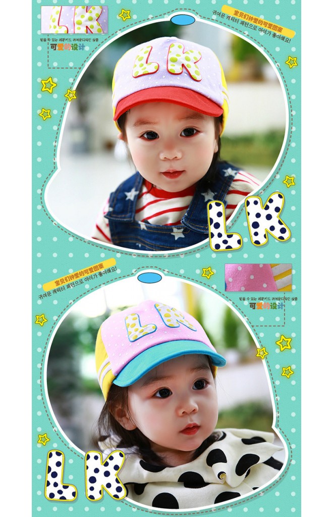หมวกแก๊ปเด็ก แต่งอักษร LK Lemonkid