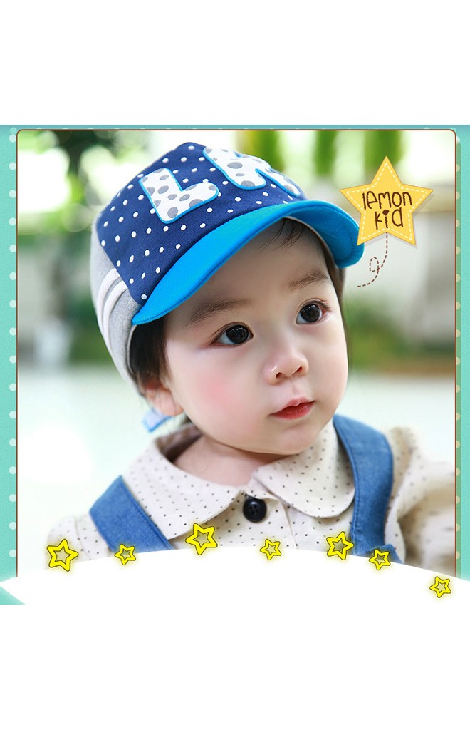 หมวกแก๊ปเด็ก แต่งอักษร LK Lemonkid
