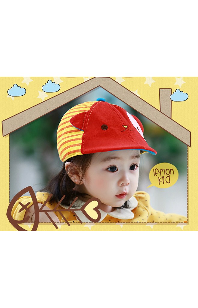 หมวกแฟลตแค๊ปแมวเหมียวตาซน สีสันสดใส Lemonkid