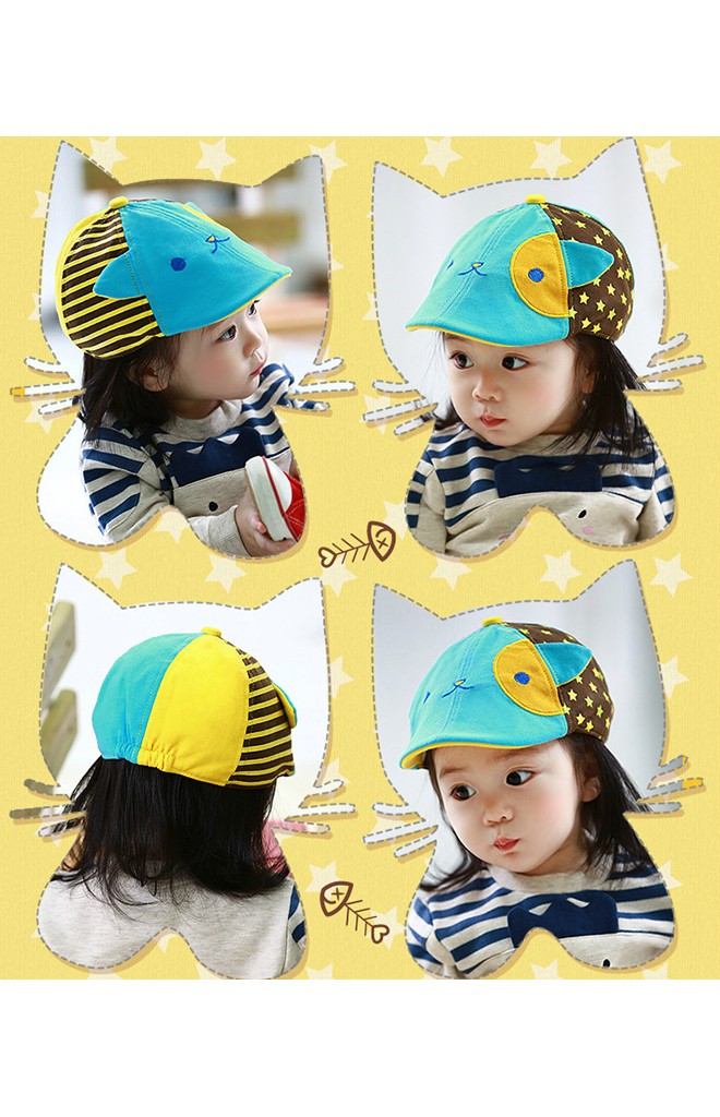 หมวกแฟลตแค๊ปแมวเหมียวตาซน สีสันสดใส Lemonkid