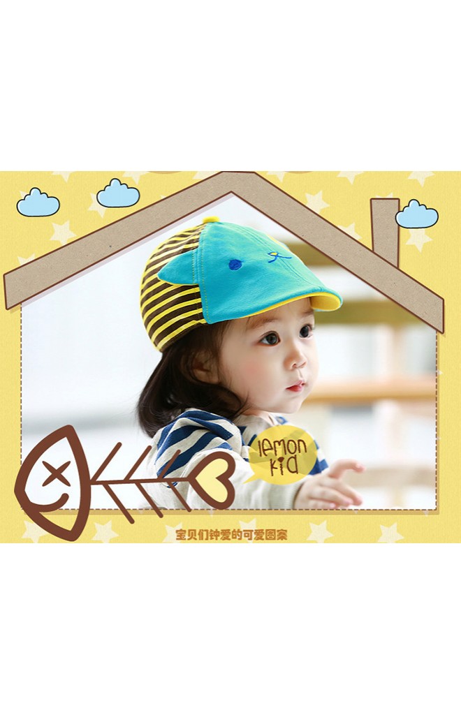 หมวกแฟลตแค๊ปแมวเหมียวตาซน สีสันสดใส Lemonkid