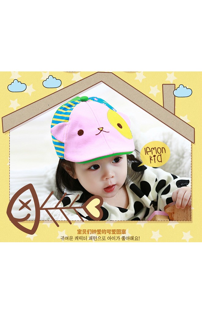 หมวกแฟลตแค๊ปแมวเหมียวตาซน สีสันสดใส Lemonkid