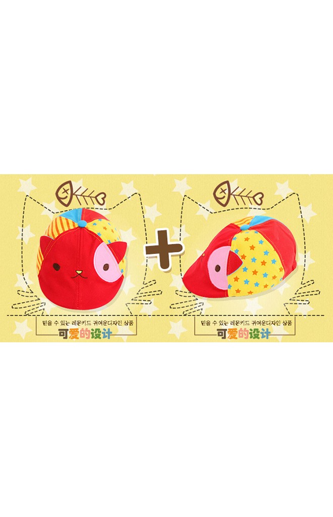 หมวกแฟลตแค๊ปแมวเหมียวตาซน สีสันสดใส Lemonkid