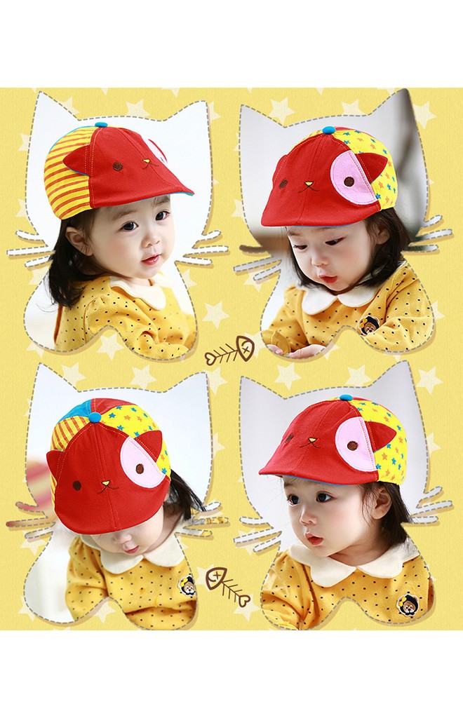 หมวกแฟลตแค๊ปแมวเหมียวตาซน สีสันสดใส Lemonkid