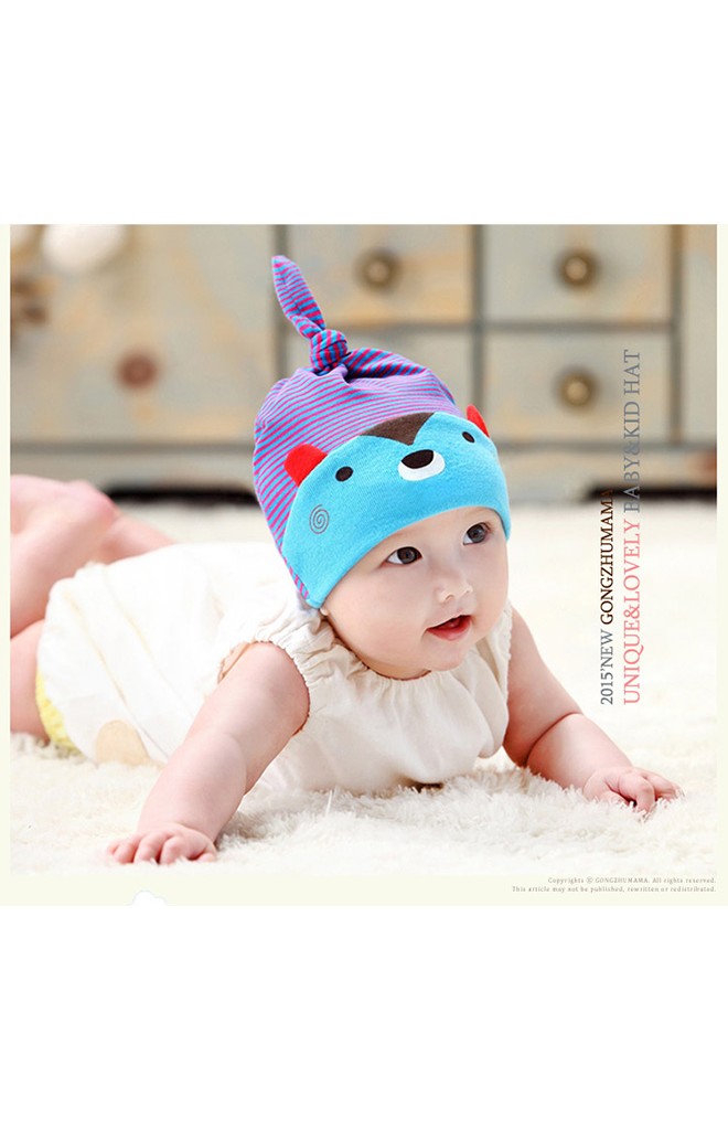 หมวกเด็กเล็กลายหมี Baby Sleep Beanie จาก GZMM