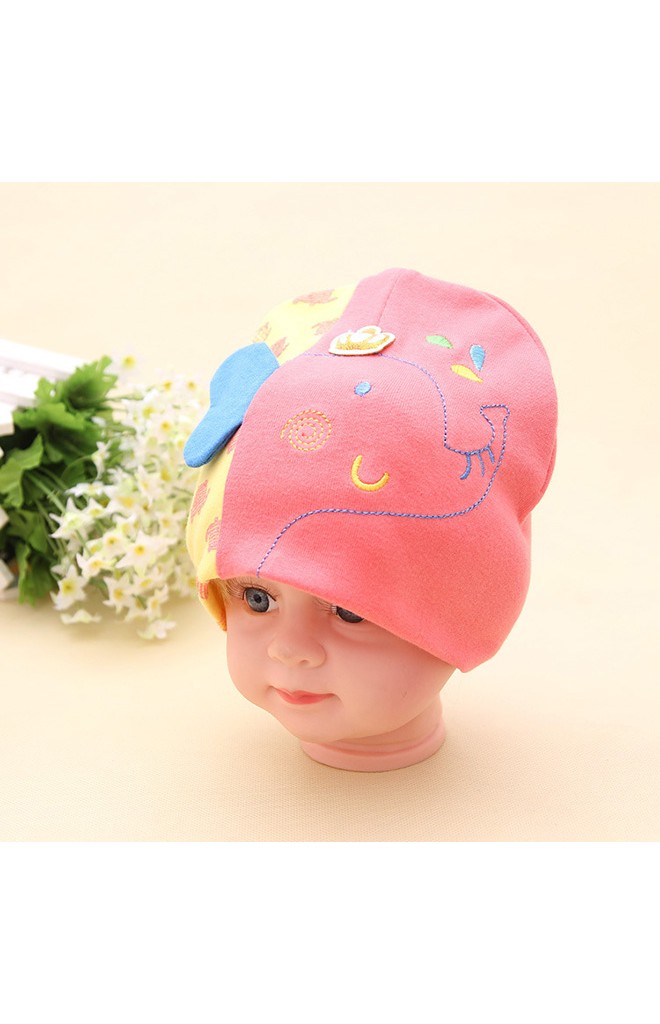 หมวกเด็กรูปช้าง ดีไซส์น่ารักๆ หมวกสีตัดกัน 2 สี