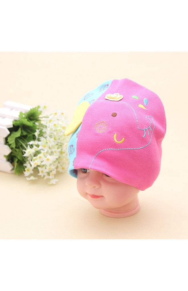 หมวกเด็กรูปช้าง ดีไซส์น่ารักๆ หมวกสีตัดกัน 2 สี