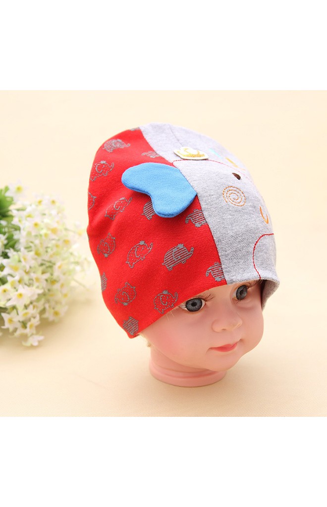 หมวกเด็กรูปช้าง ดีไซส์น่ารักๆ หมวกสีตัดกัน 2 สี