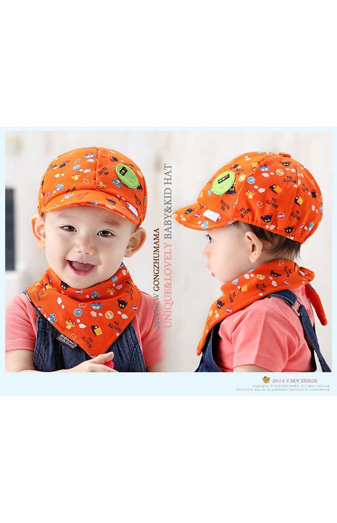หมวกแก๊ป Baby car driver มาพร้อมผ้ากันเปื้อน
