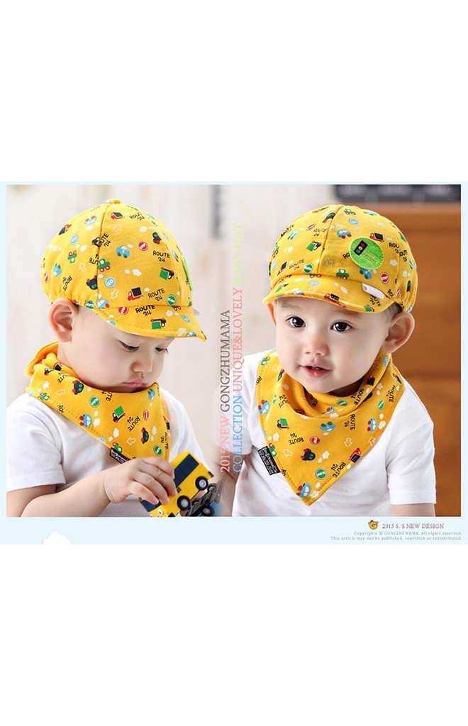 หมวกแก๊ป Baby car driver มาพร้อมผ้ากันเปื้อน