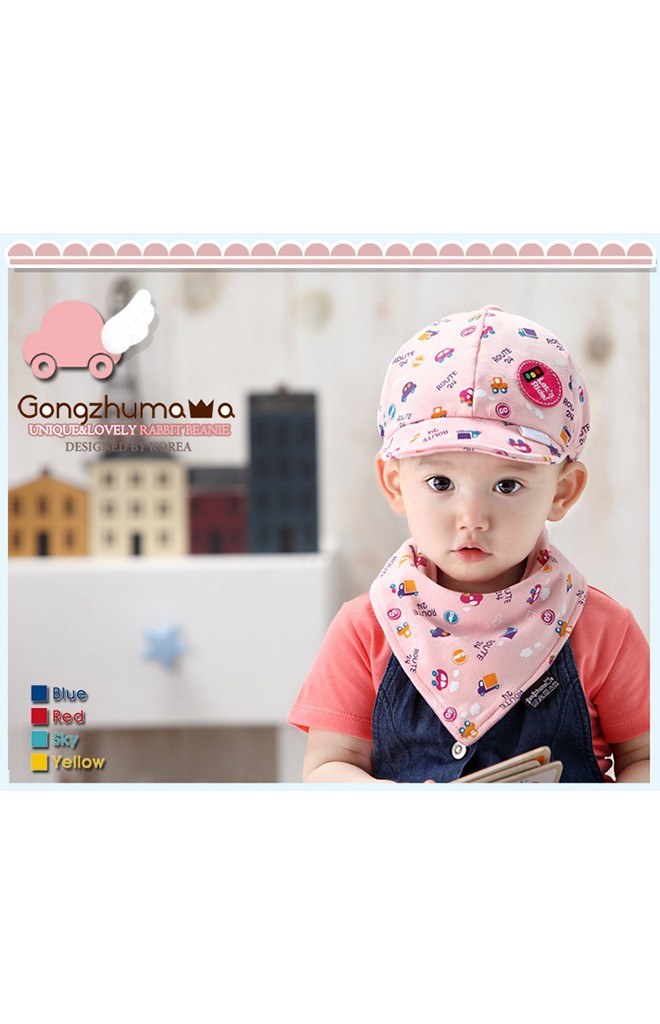 หมวกแก๊ป Baby car driver มาพร้อมผ้ากันเปื้อน