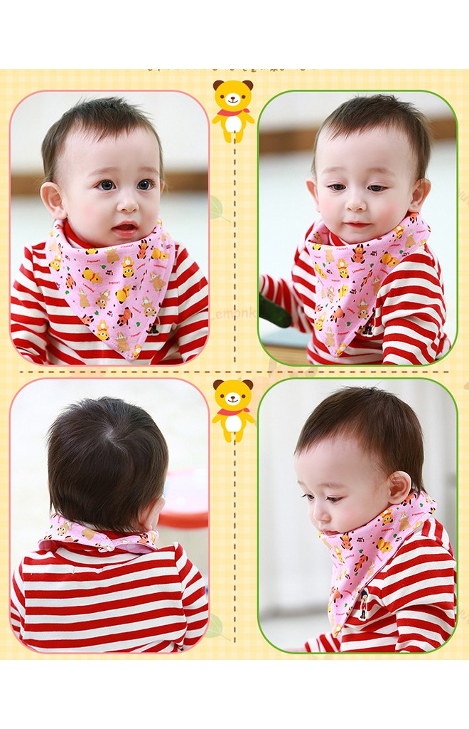 ผ้ากันเปื้อนสามเหลี่ยมลายรูปหมี จาก Lemonkid