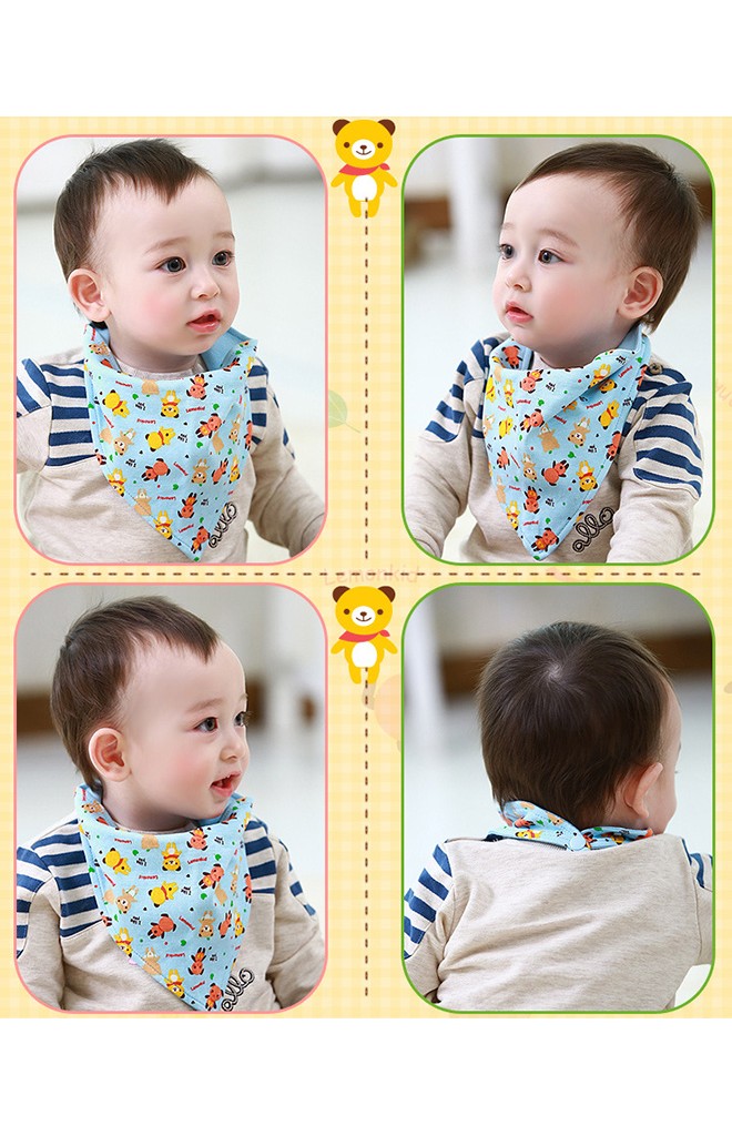 ผ้ากันเปื้อนสามเหลี่ยมลายรูปหมี จาก Lemonkid