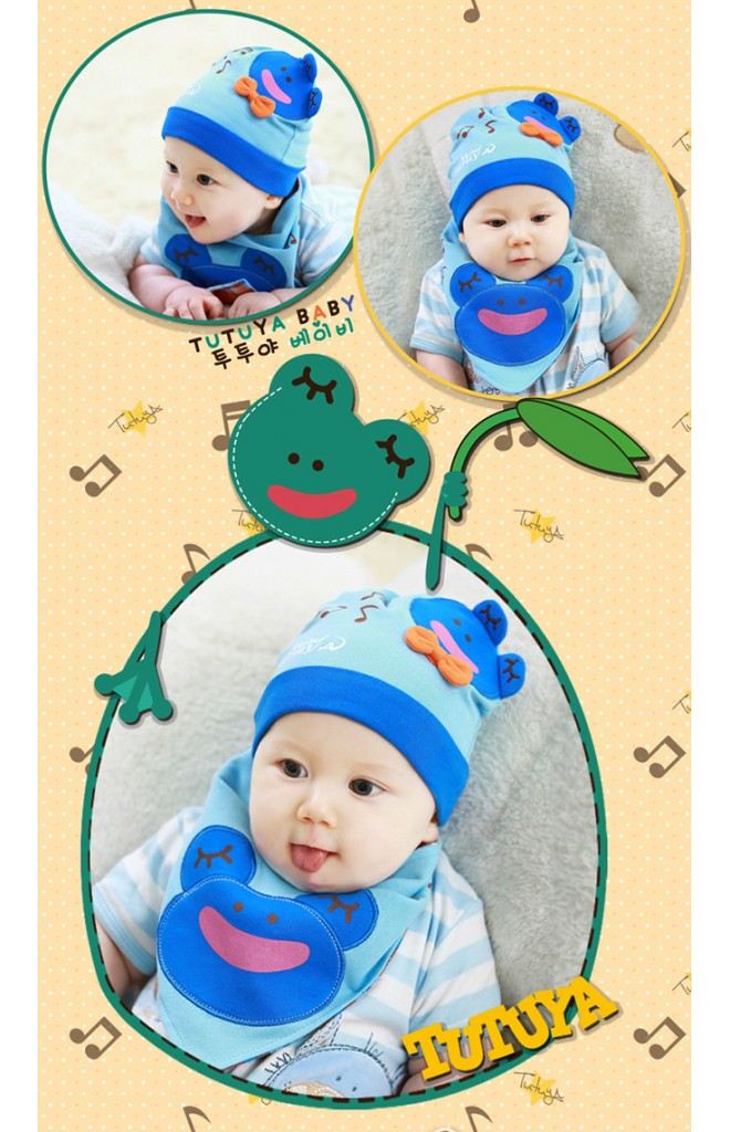 เซ็ตหมวกพร้อมผ้ากันเปื้อนกบน้อยร้องเพลง TUTUYA