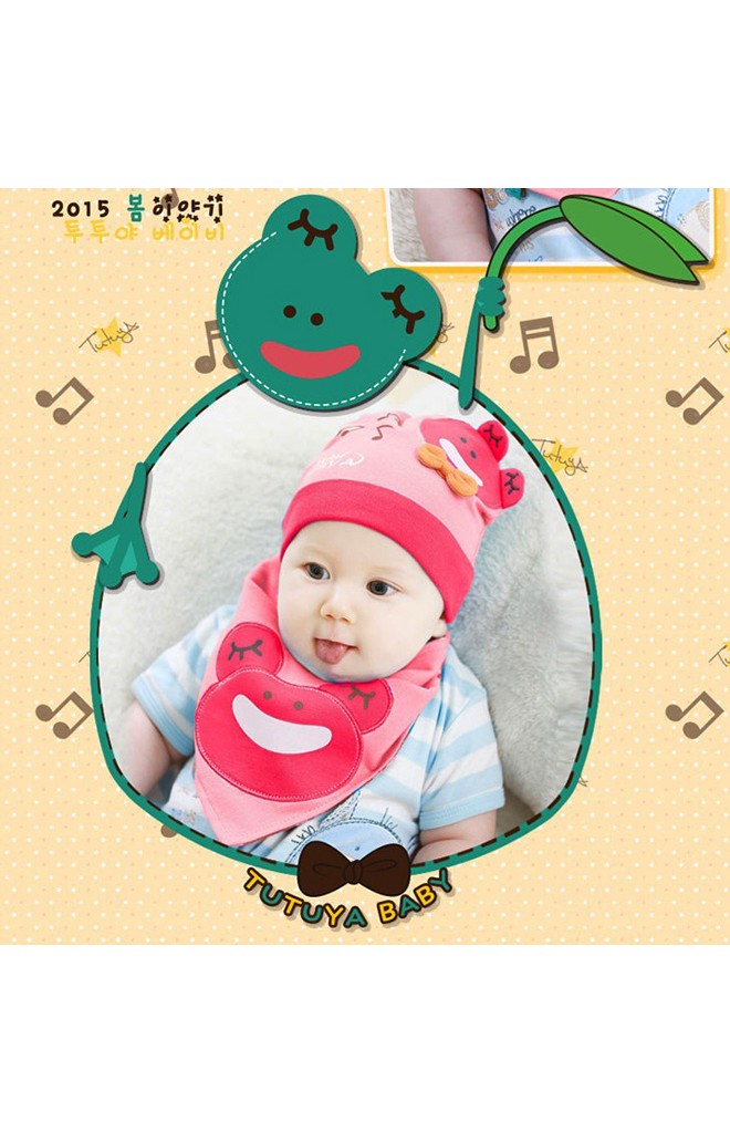 เซ็ตหมวกพร้อมผ้ากันเปื้อนกบน้อยร้องเพลง TUTUYA