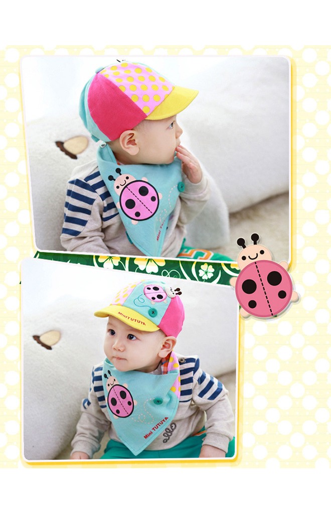 เซ็ตหมวกแก๊ปพร้อมผ้ากันเปื้อนลายเต่าทอง จาก TUTUYA