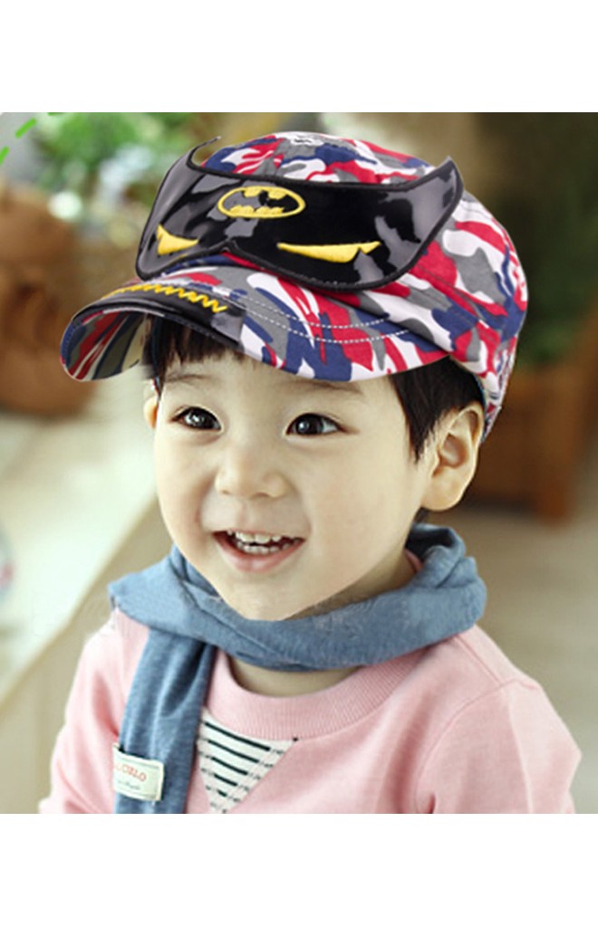 หมวกแก๊ปเด็กแต่งหน้ากากแบทแมนลายทหาร