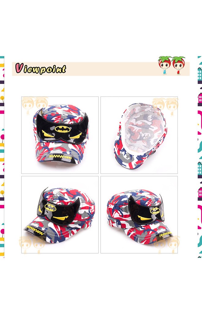 หมวกแก๊ปเด็กแต่งหน้ากากแบทแมนลายทหาร