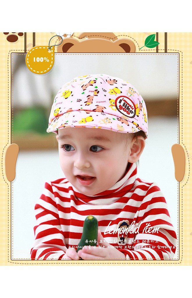หมวกแก๊ปเนื้อผ้าฝ้ายลายรูปหมี จาก Lemonkid
