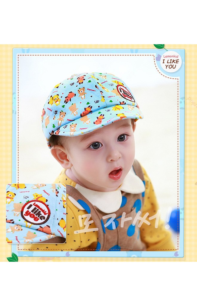 หมวกแก๊ปเนื้อผ้าฝ้ายลายรูปหมี จาก Lemonkid