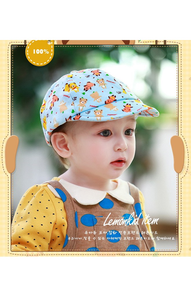 หมวกแก๊ปเนื้อผ้าฝ้ายลายรูปหมี จาก Lemonkid