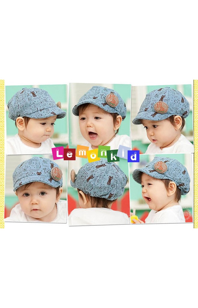 หมวกเด็ก Lemonkid สกรีนรูปการ์ตูนแมว