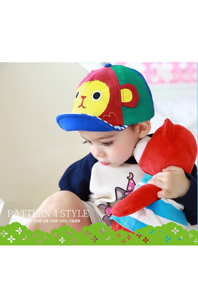 หมวกแก๊ปลิงแต่งหูน่ารัก ปีกหมวกลายทาง FUNNIMALS