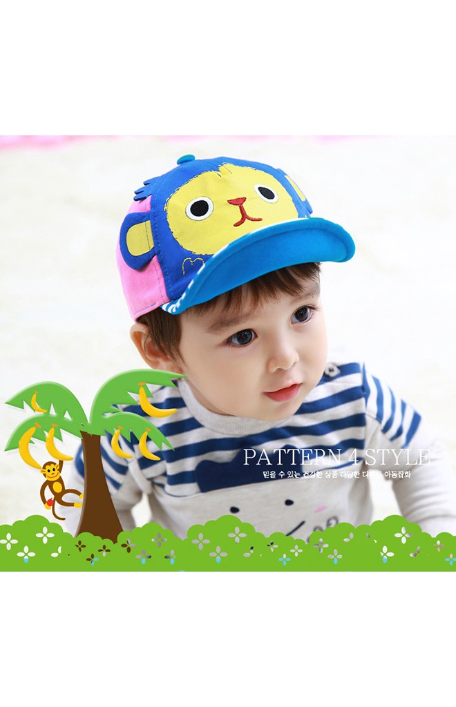 หมวกแก๊ปลิงแต่งหูน่ารัก ปีกหมวกลายทาง FUNNIMALS