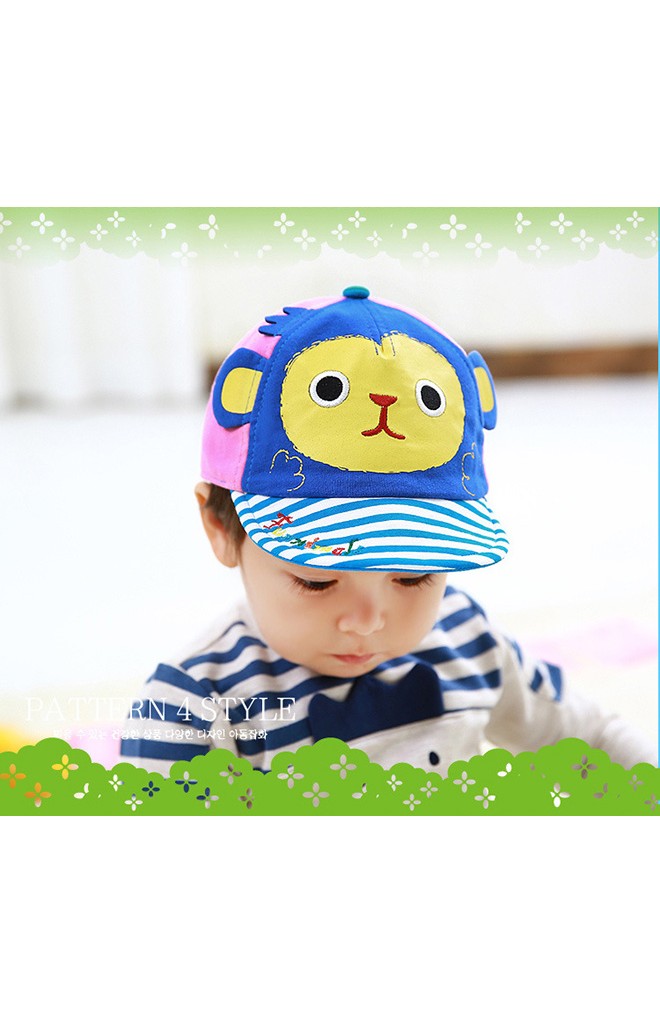 หมวกแก๊ปลิงแต่งหูน่ารัก ปีกหมวกลายทาง FUNNIMALS