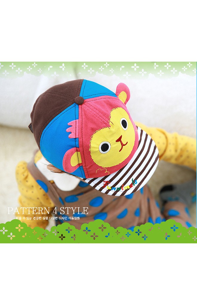 หมวกแก๊ปลิงแต่งหูน่ารัก ปีกหมวกลายทาง FUNNIMALS