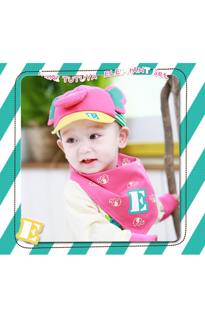 เซ็ตหมวกพร้อมผ้ากันเปื้อนรูปช้าง TUTUYA