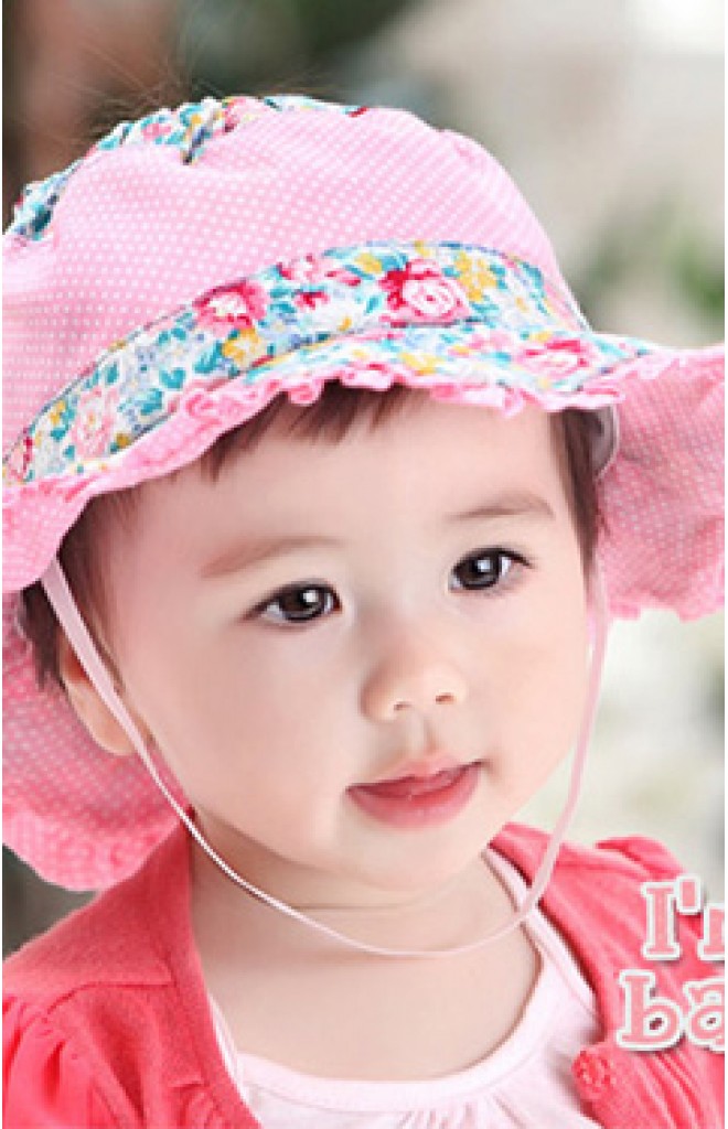หมวกสาวน้อยลายจุด ขอบและปีกหมวกแต่งผ้าลายดอกสวย GZMM หมวกสาวน้อยลายจุด ขอบและปีกหมวกแต่งผ้าลายดอกสวย GZMM