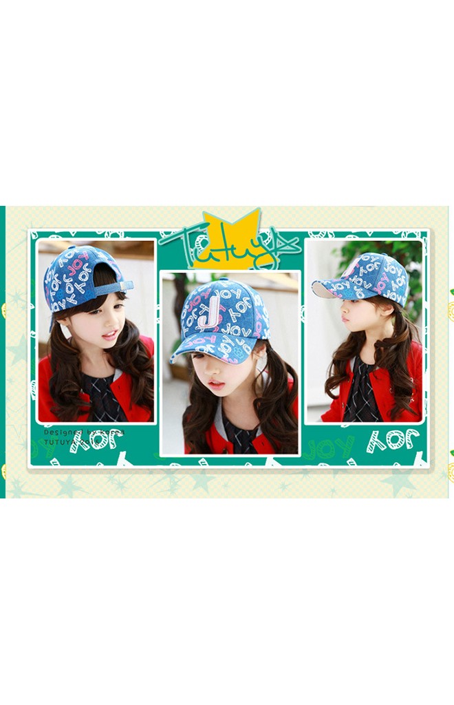 หมวแก๊ปสกรีน JOY ด้านหน้าแต่งอักษร J จาก TUTUYA