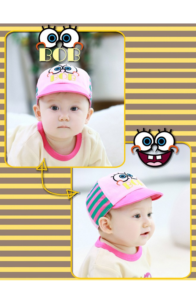 หมวกแก๊ปเด็กการ์ตูนตาโต ปักอักษร BOB จาก TUTUYA