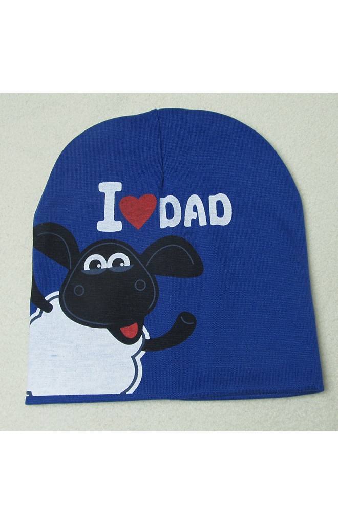 หมวกเด็ก I LOVE MOM และ I LOVE DAD สกรีนรูปแกะ